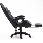 Kancelárska stolička s opierkou na nohy a vankúšmi – čierna