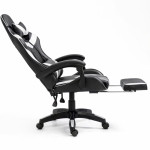 Kancelárska stolička s opierkou na nohy a vankúšmi – biela