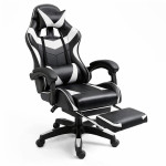 Kancelárska stolička s opierkou na nohy a vankúšmi – biela