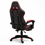 Kancelárska stolička s opierkou na nohy a vankúšmi – červená