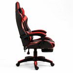 Kancelárska stolička s opierkou na nohy a vankúšmi – červená