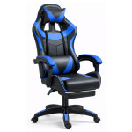 Kancelárska stolička s opierkou na nohy a vankúšmi – modrá