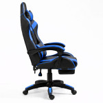 Kancelárska stolička s opierkou na nohy a vankúšmi – modrá