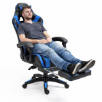 Kancelárska stolička s opierkou na nohy a vankúšmi – modrá