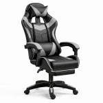 Kancelárska stolička s opierkou na nohy a vankúšmi – sivá