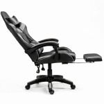 Kancelárska stolička s opierkou na nohy a vankúšmi – sivá