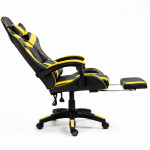 Kancelárska stolička s opierkou na nohy a vankúšmi – žltá