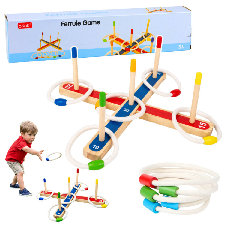 Rodinná hra na zručnosť – Hádzanie drevených krúžkov