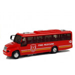 Hasičský autobus so zvukovom a svetlami červený