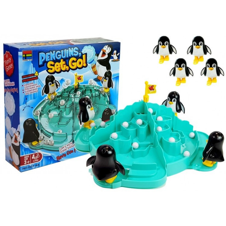 Arkádová hra tučniaky na ľadovci