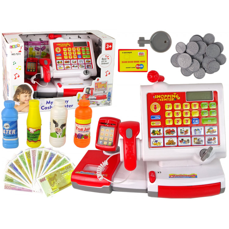 Pokladňa s príslušenstvom - červená