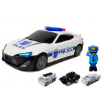 Policajné autíčko a garáž 2v1 s príslušenstvom – svetelné a zvukové efekty