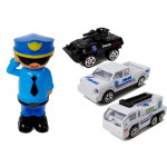 Policajné autíčko a garáž 2v1 s príslušenstvom – svetelné a zvukové efekty