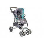 Kočík pre bábiky Alice 2v1 sivo – tyrkysový