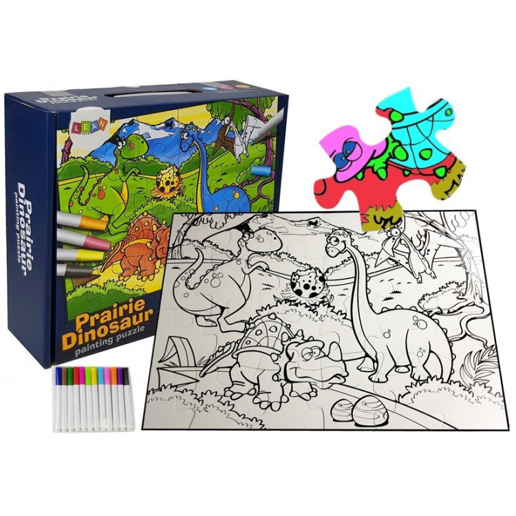 Puzzle na vymaľovanie Dinosaury 24 kusov