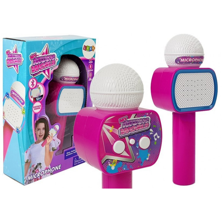 Detský mikrofón bezdrôtový karaoke Bluetooth ružový
