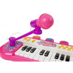 Klávesy piano s mikrofónom 24 kláves USB ružové