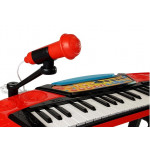 Hudobné klávesy so stoličkou a mikrofónom 37 klávesov červené