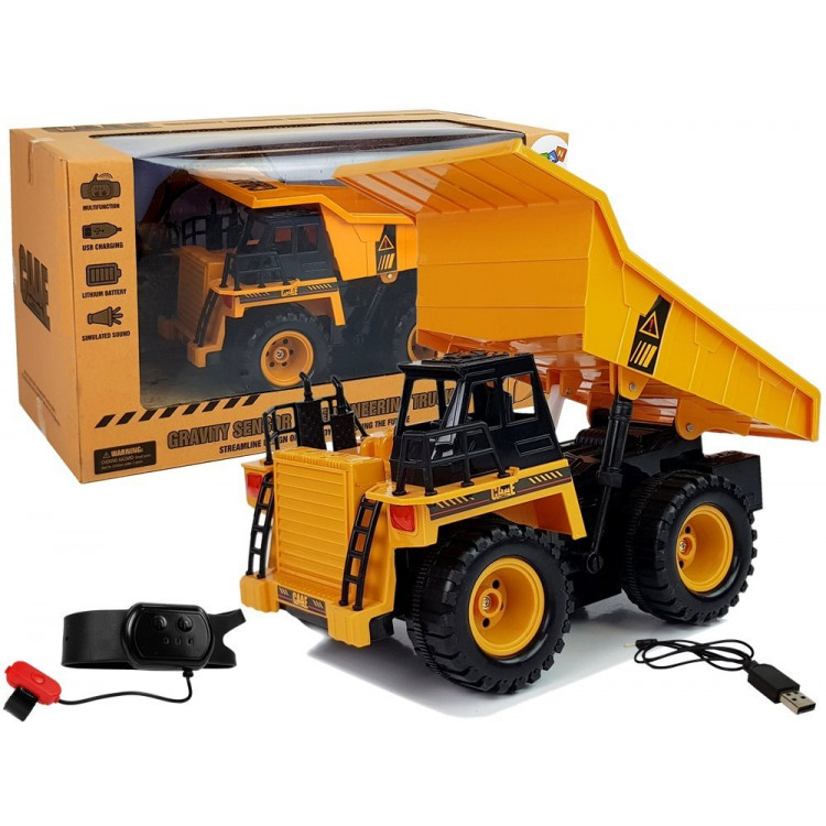 Nákladné auto so sklápacou korbou na diaľkové ovládanie RC 2,4GHz 1:22 žlté RTR