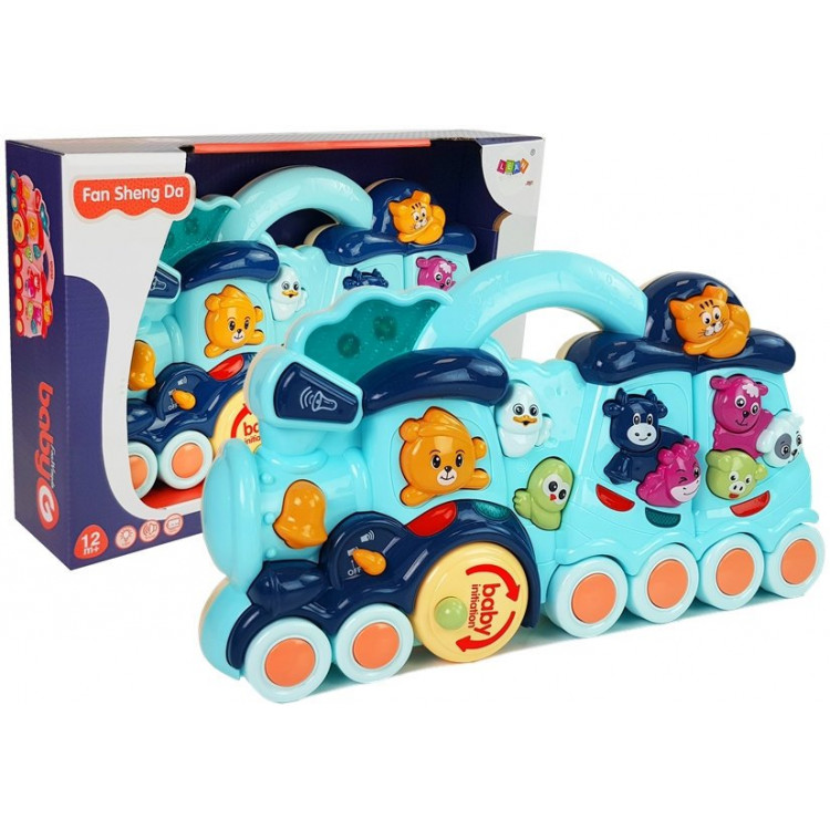 Interaktívna hračka pre deti – Lokomotíva - modrá