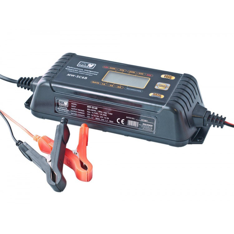 Automatická nabíjačka batérií 12V / 24V MW-SC6B
