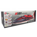 Motorový čln H101 na diaľkové ovládanie 2,4GHz 1:48 35km/h červeno-čierny RTR