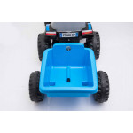 Batériový traktor s prívesom A009 modrý
