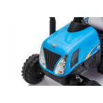 Batériový traktor s prívesom A009 modrý