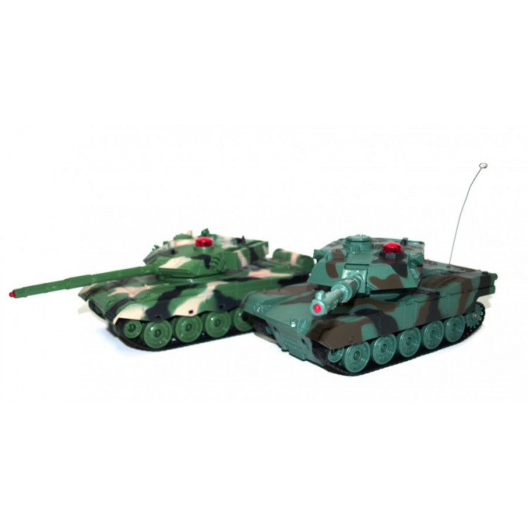 Sada bojových tankov americký M1A2 a čínsky 96 1:32 RC - zelené