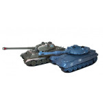 Sada tankov Russian T90 a German King Tiger 1:28 RC RTR - modrý, sivý