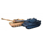 Sada tankov M1A2 Abrams a German Tiger 1:28 RC RTR - modrý, hnedý