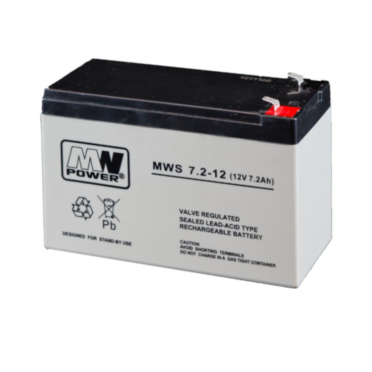 Pb 12V 7.2Ah batéria bez údržby (hmotnosť 2kg, nabíjací prúd 2A, vybíjací prúd 80A)
