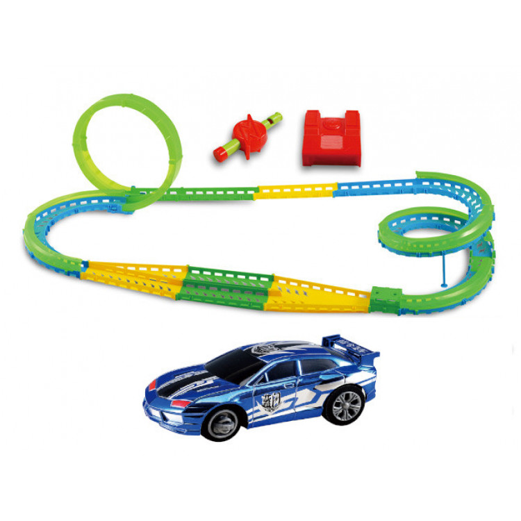 Autodráha s píšťalkou a autíčkom modré