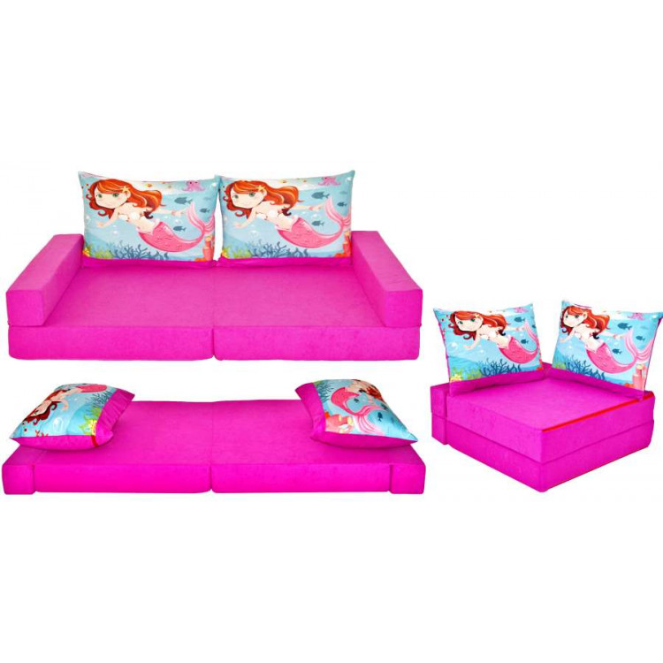 Detská pohovka Welox Collage - morská víla, ružová