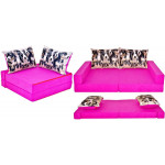 Detská pohovka Welox Collage - psíkovia, ružová