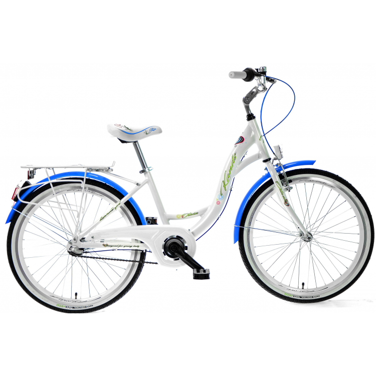 Detský bicykel Kands Olivia AL. CTB D 24'' 3 prevodový bielo/modrý