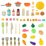 Detská plastová kuchynka – 77 prvkov