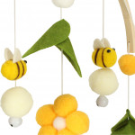 Detský kolotoč nad postieľku – žlté kvietky a včielky