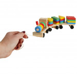 Drevený triedič zručnosti puzzle vlak lokomotíva + vagóny 30cm