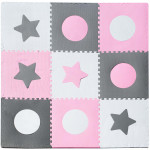 Detská podložka penové puzzle, ružová – 9 dielikov