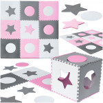 Detská podložka penové puzzle, ružová – 9 dielikov