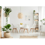 Sada 4 jedálenských stoličiek s vankúšom, biela - ModernHome