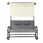 Záhradné ležadlo s baldachýnom a hojdačkou