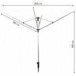 Záhradný sušiak na bielizeň - 260 cm