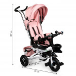 Ružová trojkolka Delux otočná o 360° so strieškou ECOTOYS Ružová trojkolka Delux otočná o 360° so strieškou ECOTOYS