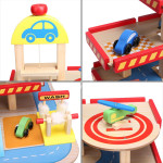Veľká drevená garáž s výťahom + autá ECOTOYS