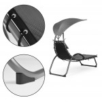 Záhradné ležadlo s veľkým oválnym baldachýnom