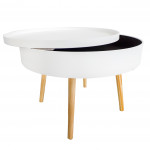 Okrúhly konferenčný stolík s úložným priestorom, 60 cm