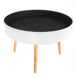 Okrúhly konferenčný stolík s úložným priestorom, 60 cm