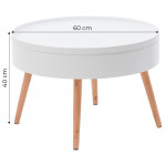 Okrúhly konferenčný stolík s úložným priestorom, 60 cm